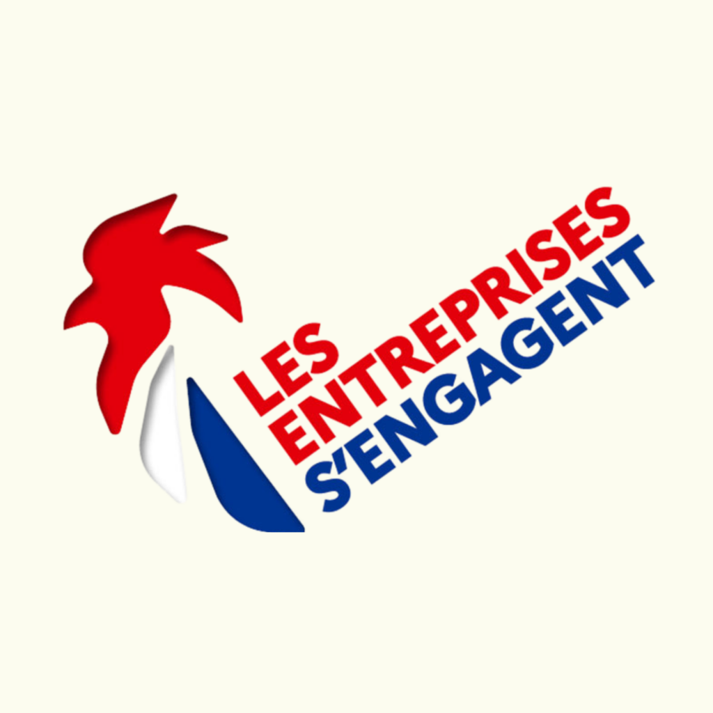 Logo "Les entreprises s'engagent" avec le coq tricolore, partenaire de l'association Big Impacts pour l'inclusion.